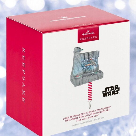 Hallmark Other - 2024 Hallmark QFM3924 "Luke Skywalker's X-Wing Starfighter" Stocking Hanger Set